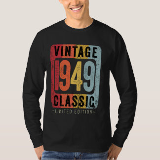 T-shirt 75 ans Vintage 1949 75e anniversaire Décoration