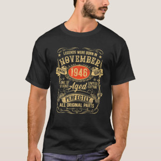 T-shirt 75 Ans Vintage Novembre 1946 75E Anniversaire Moi