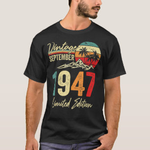 T-shirt 75 ans Vintage septembre 1947 75e