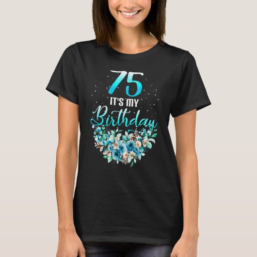 T-shirt 75 C'est mon Cool natal Floral 75e Anniversaire Fa (Devant)