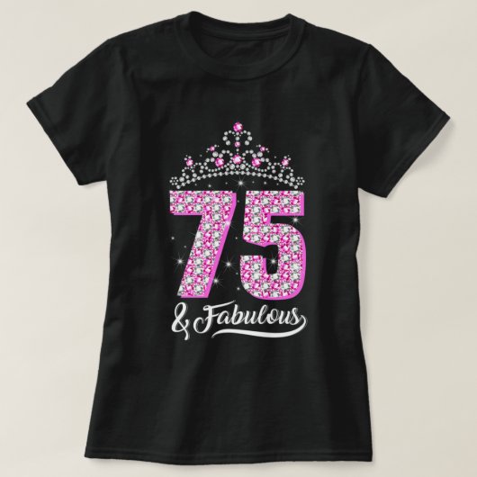 T-shirt 75 et fabuleux 75e anniversaire Diamond Crown Gift (Design devant)