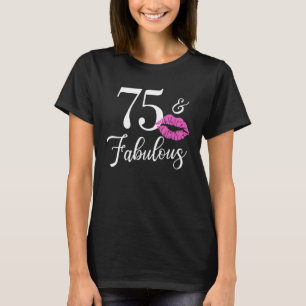 T-shirt 75 Et Fabuleux Anniversaire Kiss Lips Love Years P