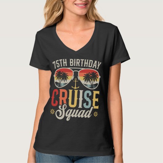 T-shirt 75E Anniversaire Croisière Famille Hommage Femmes  (Devant)