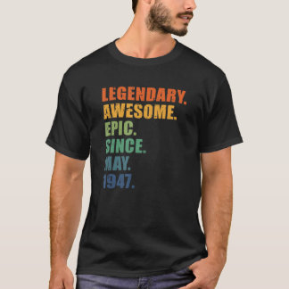 T-shirt 75e anniversaire, mai 1947, Hommes et Femmes, Anni