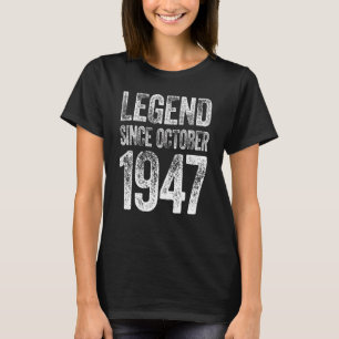T-shirt 75e anniversaire Octobre Né 75 ans Légende depuis