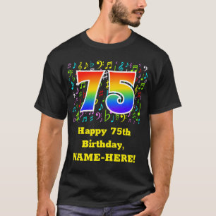 T-shirt 75e anniversaire : Symboles de musique colorée, A