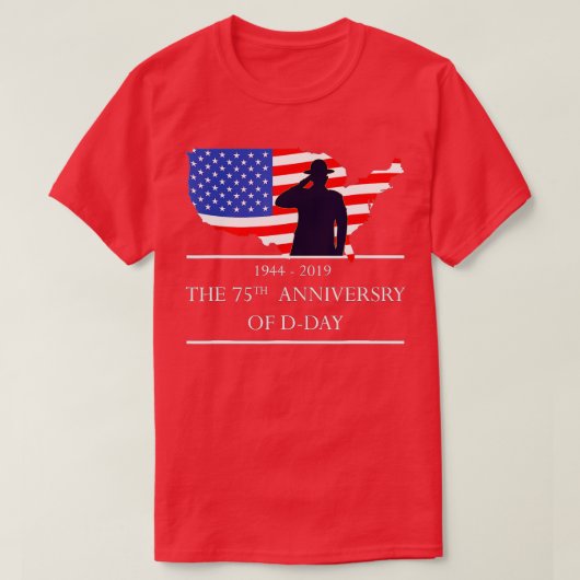 T-shirt 75e Jour D Anniversaire 1944 2019 Particularités A (Design devant)