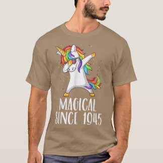 T-shirt 76e anniversaire, licorn dab, Magique depuis 1945 