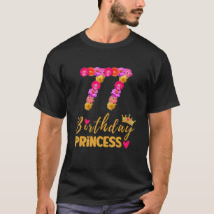 T-shirt 77 Anniversaire Princesse Flower Son 77e B