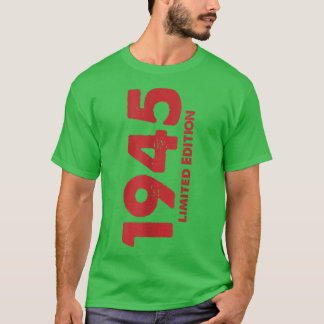 T-shirt 77 Anniversaire Vintage Né En 1945 Limité