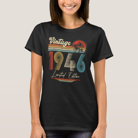 T-shirt 77 ans Vintage 1946 77e anniversaire (Devant)