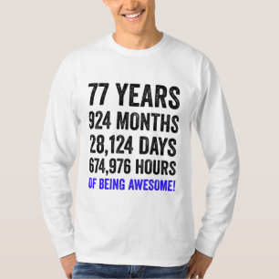 T-shirt 77e anniversaire // Compte à rebours pour l’ann