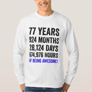T-shirt 77e anniversaire // Compte à rebours pour l’annive