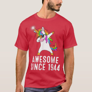 T-shirt 77ème anniversaire, licorne dab, Awesome depuis 19