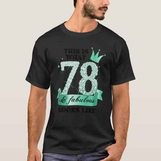 T-shirt 78 & Fabulous I Turquoise White Party Group Photo  (Devant)