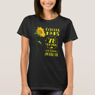 T-shirt 78e anniversaire 78 ans tournesol né octobre