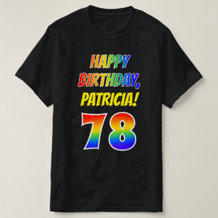 T-shirt 78e anniversaire — Bold, Fun, Rainbow 78, Nom pers