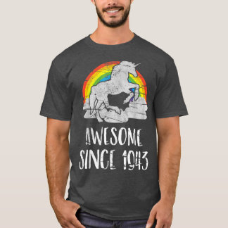 T-shirt 78th birthday, vintage unicorn, Awesome since 1943