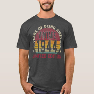 T-shirt 79th Birthday Gift men Vintage 1944 79 Years Old