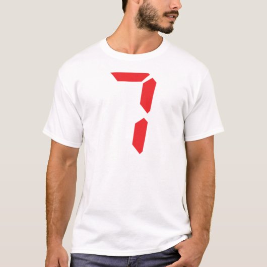 T-shirt 7 7 réveil rouge numéro numérique (Devant)
