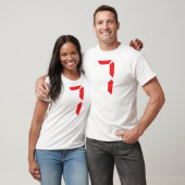 T-shirt 7 7 réveil rouge numéro numérique (Unisexe)
