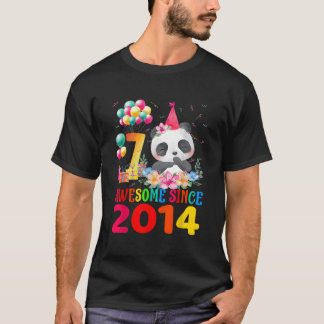 T-shirt 7 7Th Panda Awesome Since 2014