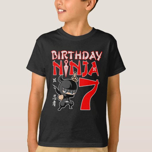 T-shirt 7 Anniversaire amusant Ninja Cadeaux de 7 ans pour (Devant)