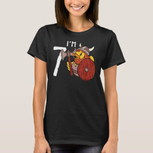 T-shirt 7 Anniversaire Garçon Cute Viking Caoutchouc P