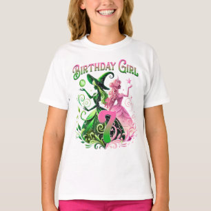 T-shirt 7 Anniversaire Sorcière rose et vert 7 Anniversair