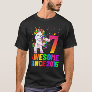 T-shirt 7 Anniversaire Unicorne Flossing 7E Anniversaire