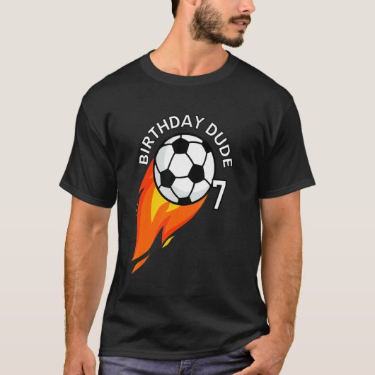 T-shirt 7 Ans 7e Anniversaire Dude Fame Soccer Party Ou (Devant)