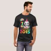 T-shirt 7 Ans 7E Anniversaire Panda Awesome Depuis 2015 (Devant entier)