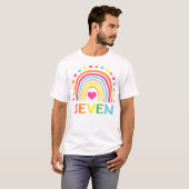 T-shirt 7 Ans Arc En Ciel 7e Anniversaire Cadeau Pour Fill (Devant entier)