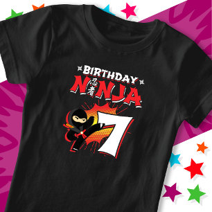 T-Shirt 7 Ans Bande dessinée Style Ninja 7e Anniversaire