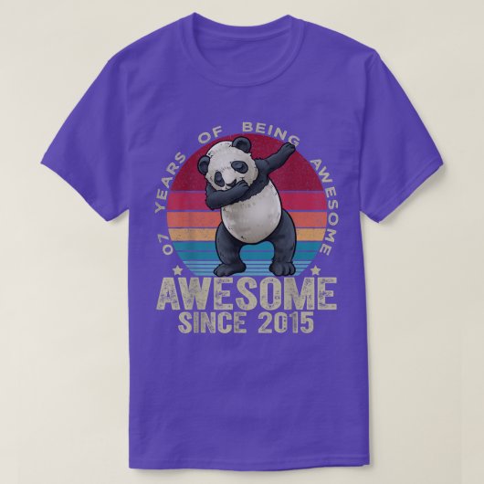 T-shirt 7 Ans Dabbing Panda 7e Anniversaire Enfants Unicor (Design devant)