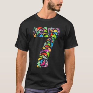 T-shirt 7 Ans Dauphin 7e Anniversaire Pour Filles Garçons