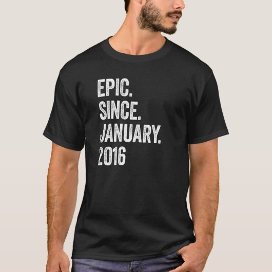 T-shirt 7 Ans Epic depuis Janvier 2016 7e Anniversaire P (Devant)