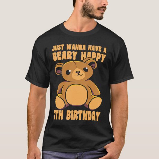 T-shirt 7 ans Joyeux 7e anniversaire Beary Joyeux 7e anniv (Devant)
