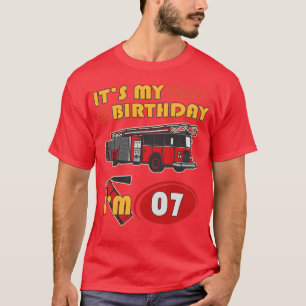T-shirt 7 ans My Birthday Fire Truck 7th Birthday