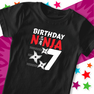 T-Shirt 7 Ans Ninja Party Stars Enfants 7e anniversaire