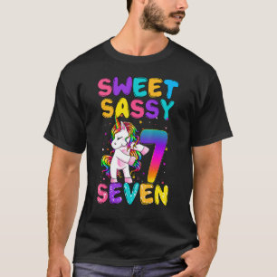 T-shirt 7 Ans Sweet Sassy Et Sept Unicorne Flossing