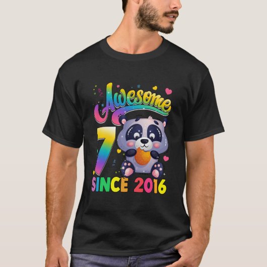 T-shirt 7 Depuis 2016 Panda 7Th (Devant)
