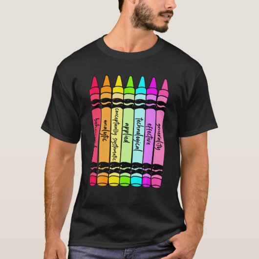 T-shirt 7 Dimensions Crayons De L'Analyse Du Comportement  (Devant)
