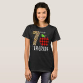 T-shirt 7 Is For 7th Grade Teacher Leopard Buffalo Plaid S (Devant entier)