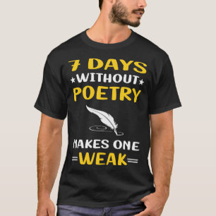T-shirt 7 Jours Sans Poésie Poème Poème Poème Poème