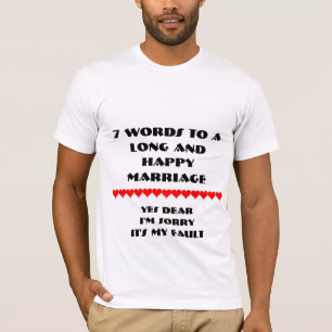 T-shirt 7 Mots À Un Mariage Long Et Heureux