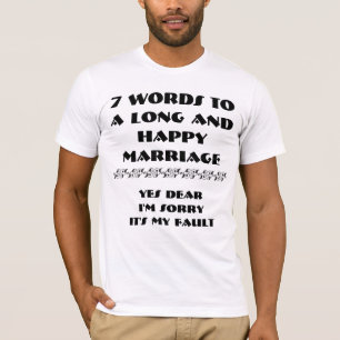 T-shirt 7 Mots À Un Mariage Long Et Heureux -