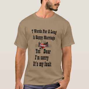 T-shirt 7 Mots à un mariage long et heureux
