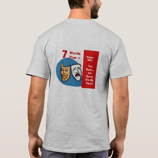 T-shirt 7 Mots À Un Mariage Long Et Heureux (Dos)