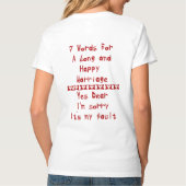 T-shirt 7 Mots À Un Mariage Long Et Heureux (Dos)